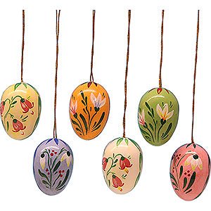 Tree ornaments Easter Ornaments Easter Egg Set with Flowers - 3,5 cm / 1.4 inch