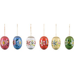 Tree ornaments Easter Ornaments Easter Egg Set with Flowers - 5,5 cm / 2.2 inch