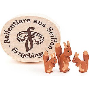 Kleine Figuren & Miniaturen Spandosen Eichhrnchenfamilie in Spandose - 3 cm