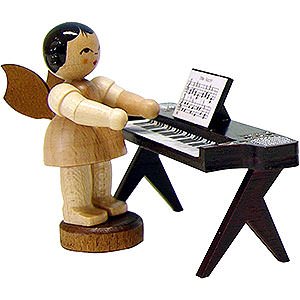 Weihnachtsengel Engel - natur - klein Engel am Keyboard - natur - stehend - 6 cm