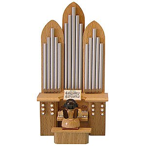 Weihnachtsengel Engel - natur - klein Engel an der Orgel mit Spielwerk 