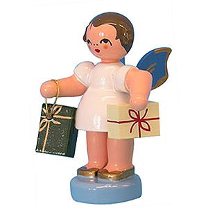 Weihnachtsengel Sonstige Engel Engel mit 2 Geschenken - Blaue Flgel - stehend - 6 cm