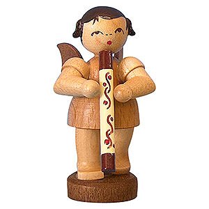 Weihnachtsengel Engel - natur - klein Engel mit Didgeridoo - natur - stehend - 6 cm
