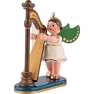 Weihnachtsengel Orchester (Hubrig) Engel mit Harfe - 10 cm