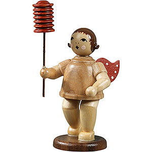 Weihnachtsengel Geschenkeengel (Ellmann) Engel mit Lampion, natur - 6,5 cm