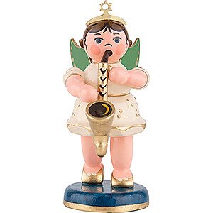 Weihnachtsengel Orchester (Hubrig) Engel mit Saxophon - 6,5 cm