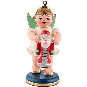 Weihnachtsengel Engel - weiß (Hubrig) Engel mit Weihnachtsmann - 6,5 cm