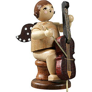 Weihnachtsengel Orchester (Ellmann) Engel sitzend mit Cello, natur - 6,5 cm