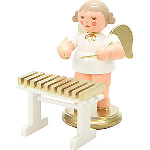 Weihnachtsengel Orchester wei & gold (Ulbricht) Engel wei/gold Xylophon - 6,0 cm