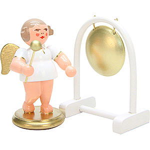 Weihnachtsengel Orchester wei & gold (Ulbricht) Engel wei/gold mit Gong - 6,0 cm