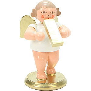 Weihnachtsengel Orchester wei & gold (Ulbricht) Engel wei/gold mit Melodika - 6,0 cm
