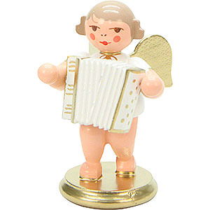 Weihnachtsengel Orchester wei & gold (Ulbricht) Engel wei/gold mit Ziehharmonika - 6,0 cm