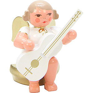 Weihnachtsengel Orchester wei & gold (Ulbricht) Engel wei/gold sitzend mit Gitarre - 5,5 cm
