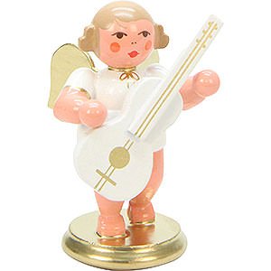 Weihnachtsengel Orchester weiß & gold (Ulbricht) Engel weiß/gold mit Gitarre - 6,0 cm
