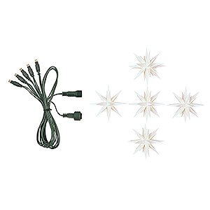 Advent Stars and Moravian Christmas Stars Herrnhuter Star chains Extension Set for Herrnhuter Miniature Moravian Star Chain White
