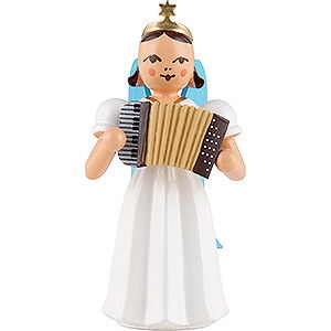 Weihnachtsengel Faltenlangrockengel farbig (Blank) Faltenlangrockengel mit Akkordeon, farbig  - 6,6 cm