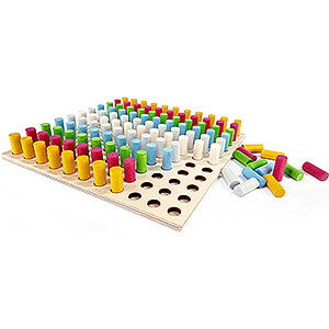 Holzspielzeug Bau- und Legespiele Farbensteckspiel / 2023 m.121 Stecker - 3 cm
