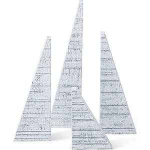 Kleine Figuren & Miniaturen Kurrende Fichten mit Schnee, 4-teilig - 14 cm