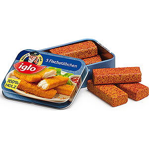 Wooden Toys Wooden Toy Shops Fish Fingers from Iglo in Tin - 7,5 cm / 3 inch