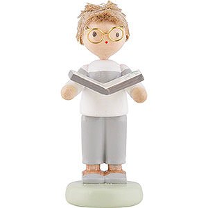 Kleine Figuren & Miniaturen Flade Flachshaarkinder Flachshaarkinder Junge mit Kruterbuch - 5 cm