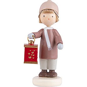 Kleine Figuren & Miniaturen Flade Flachshaarkinder Flachshaarkinder Junge mit Mettenlaterne - 5 cm