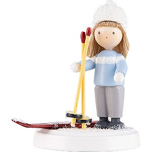 Kleine Figuren & Miniaturen Flade Flachshaarkinder Flachshaarkinder Junge mit Skiern - 5 cm