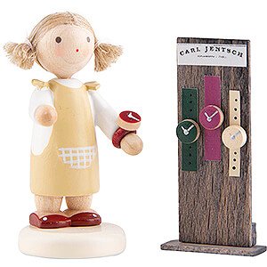 Kleine Figuren & Miniaturen Flade Flachshaarkinder Flachshaarkinder Mdchen mit Armbanduhren - 5 cm