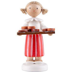 Kleine Figuren & Miniaturen Flade Flachshaarkinder Flachshaarkinder Mdchen mit Brezeln - 5 cm