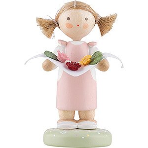 Kleine Figuren & Miniaturen Flade Flachshaarkinder Flachshaarkinder Mdchen mit Frhlingsblumen - Edition Flade & Friends - 4,2 cm