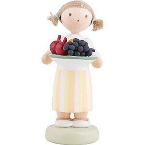 Kleine Figuren & Miniaturen Flade Flachshaarkinder Flachshaarkinder Mdchen mit Obstteller - 5 cm