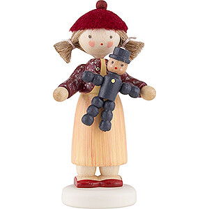 Kleine Figuren & Miniaturen Flade Flachshaarkinder Flachshaarkinder Mdchen mit Pflaumentoffel - 5,1 cm