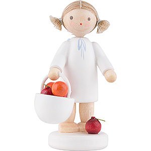Angels Flade Flax Haired Angels Flax Haired Angel with Apple Basket - 5 cm / 2 inch