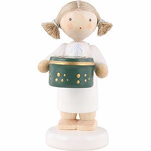 Angels Flade Flax Haired Angels Flax Haired Angel with Can with Sweets, Green - 5 cm / 2 inch
