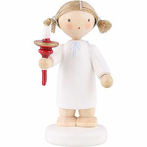 Angels Flade Flax Haired Angels Flax Haired Angel with Candle - 5 cm / 2 inch