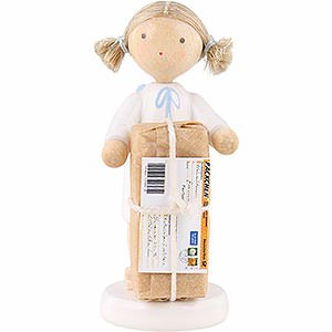 Angels Flade Flax Haired Angels Flax Haired Angel with Christmas Gift - 5 cm / 2 inch