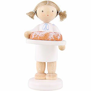 Angels Flade Flax Haired Angels Flax Haired Angel with Christmas Stollen - 5 cm / 2 inch