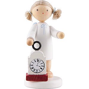 Angels Flade Flax Haired Angels Flax Haired Angel with Clock - 5 cm / 2 inch