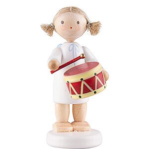 Angels Flade Flax Haired Angels Flax Haired Angel with Drum - 5 cm / 2 inch