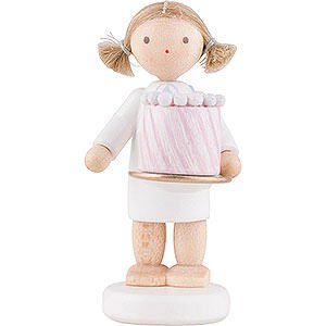 Angels Flade Flax Haired Angels Flax Haired Angel with Feast Cake - 5 cm / 2 inch