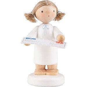 Angels Flade Flax Haired Angels Flax Haired Angel with Letter to Santa Claus - 5 cm / 2 inch