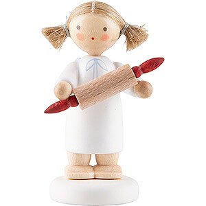 Small Figures & Ornaments Flade Flax Haired Angel Flax Haired Angel with Rolling Pin - 4,2 cm / 1.7 inch