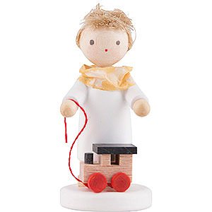 Angels Flade Flax Haired Angels Flax Haired Angel with Toy Locomotive - 5 cm / 2 inch