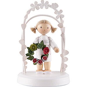Gift Ideas Birthday Flax Haired Children - Birthday Child with Flower Wreath - green / red - 7,5 cm / 3 inch