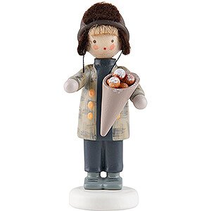 Small Figures & Ornaments Flade Flax Haired Children Flax Haired Children Boy with Cottage Cheese Balls - Edition Flade & Friends - 5,6 cm / 2.2 inch