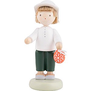 Gift Ideas Easter Flax Haired Children Boy with Sorbian Easter Egg - 5 cm / 2 inch