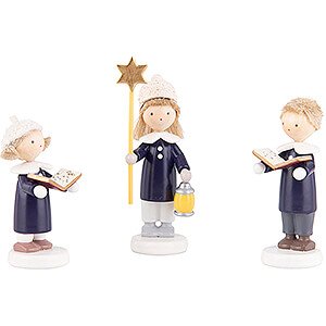 Small Figures & Ornaments Flade Flax Haired Children Flax Haired Children Carolers of Olbernhau with Star - 5 cm / 2 inch