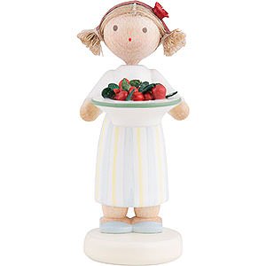 Small Figures & Ornaments Flade Flax Haired Children Flax Haired Children Girl with Cherries - 5 cm / 2 inch