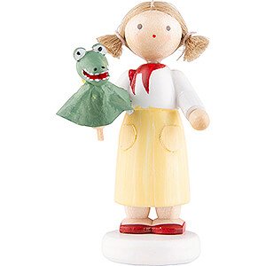 Small Figures & Ornaments Flade Flax Haired Children Flax Haired Children Girl with Crocodile - 5 cm / 2 inch