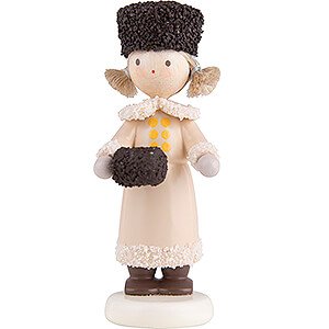 Small Figures & Ornaments Flade Flax Haired Children Flax Haired Children Girl with Fur Hat and Muff - 5 cm / 2 inch
