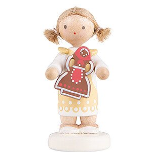 Small Figures & Ornaments Flade Flax Haired Children Flax Haired Children Girl with Gingerbread - 5 cm / 2 inch